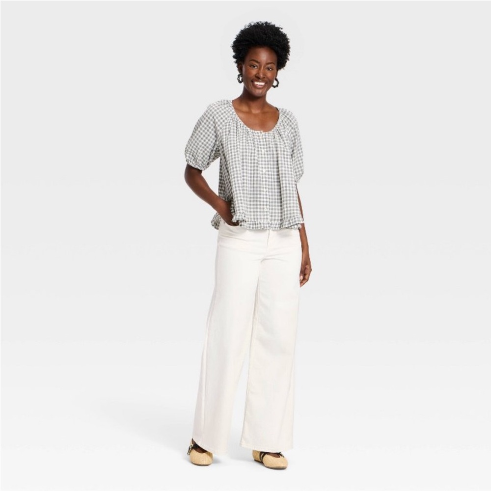 Universal Thread White Wide-Leg Jeans